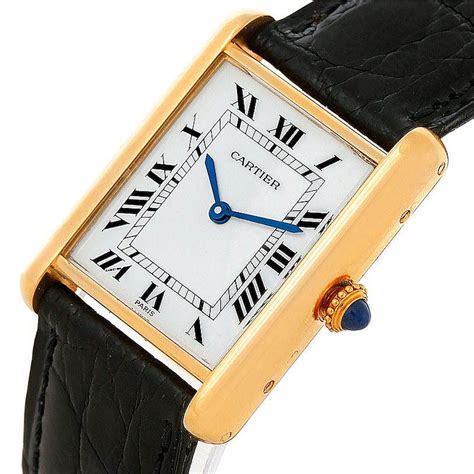 cartier gold watches for men|cartier 18k gold tank watch.